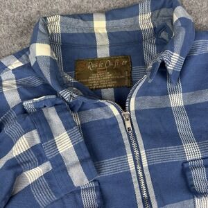 Rustic Outfitters Shacket Mens 2XL Full Zip Blue Plaid Shirt Jacket Outdoors